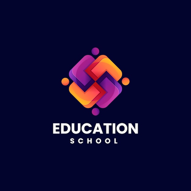 Vecteur illustration logo vectoriel dans style coloré dégradé éducation