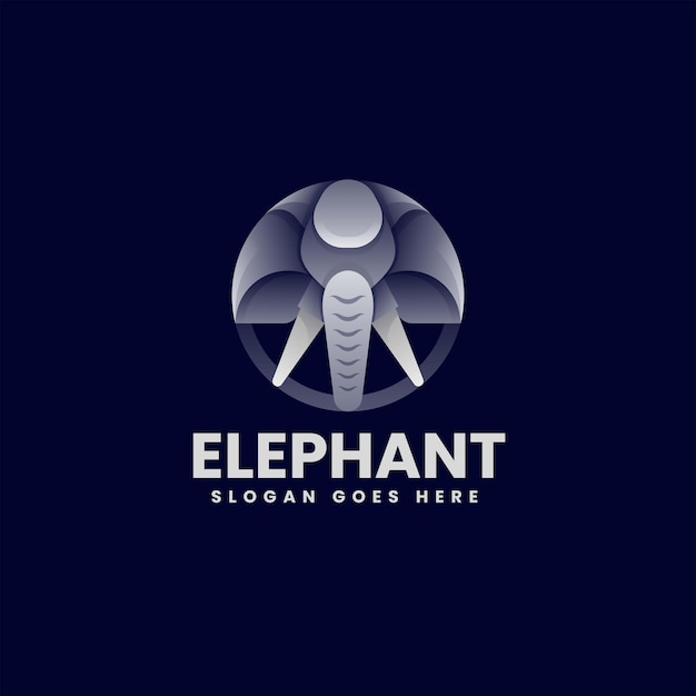 Illustration Logo Vectoriel Dans Style Coloré Dégradé éléphant