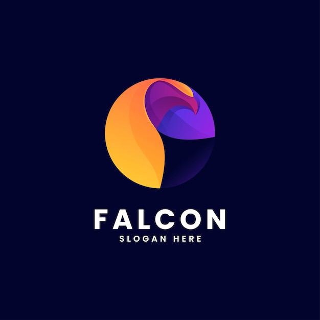 Illustration Logo Vectoriel Dans Style Coloré Dégradé Falcon