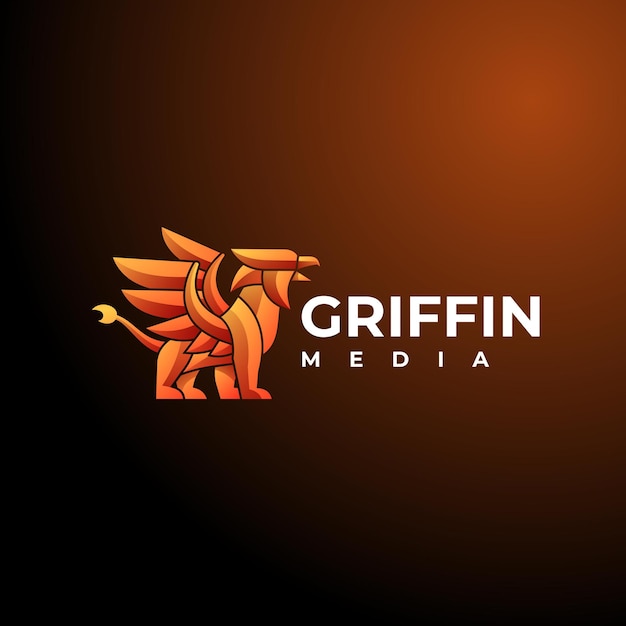 Illustration Logo Vectoriel Dans Style Coloré Dégradé Griffin