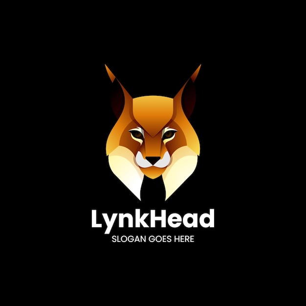 Illustration Logo Vectoriel Dans Style Coloré Dégradé Lynx
