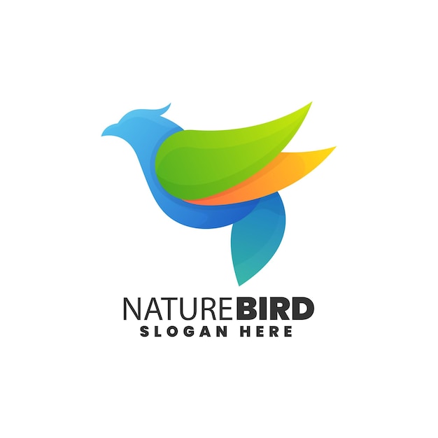 Illustration Logo Vectoriel Dans Style Coloré Dégradé Oiseau