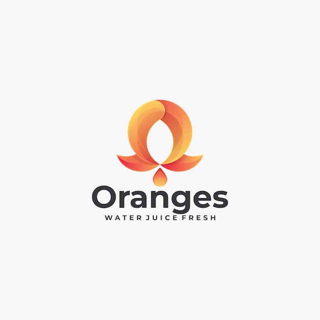 Illustration Logo Vectoriel Dans Style Coloré Dégradé Orange