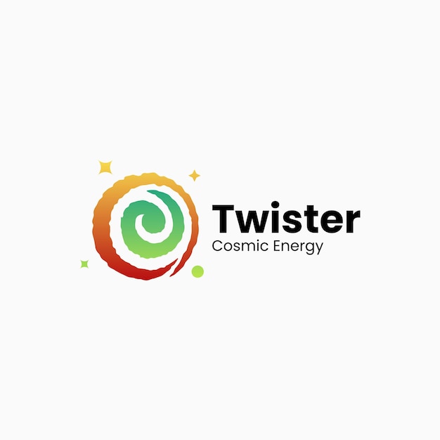 Illustration Logo Vectoriel Dans Style Coloré Dégradé Twister