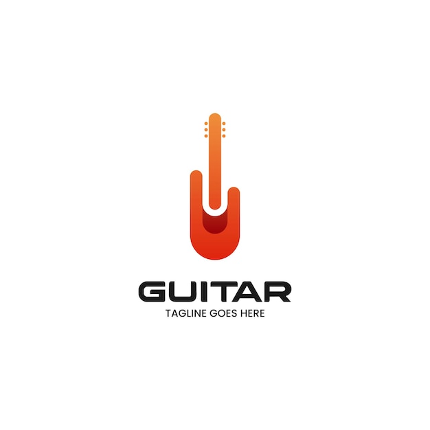 Vecteur illustration logo vectoriel dans style coloré guitare