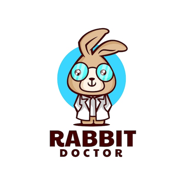 Illustration Logo Vectoriel Dans Style Dessin Animé Lapin Mascotte