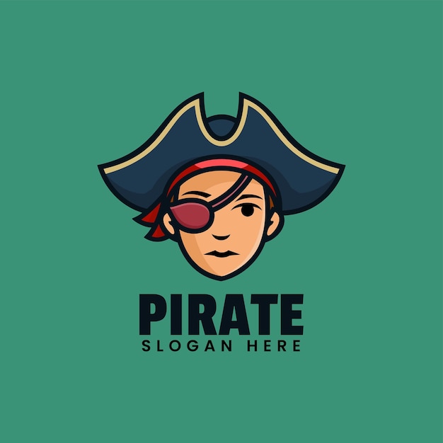 Illustration Logo Vectoriel Dans Style Dessin Animé Mascotte Pirate