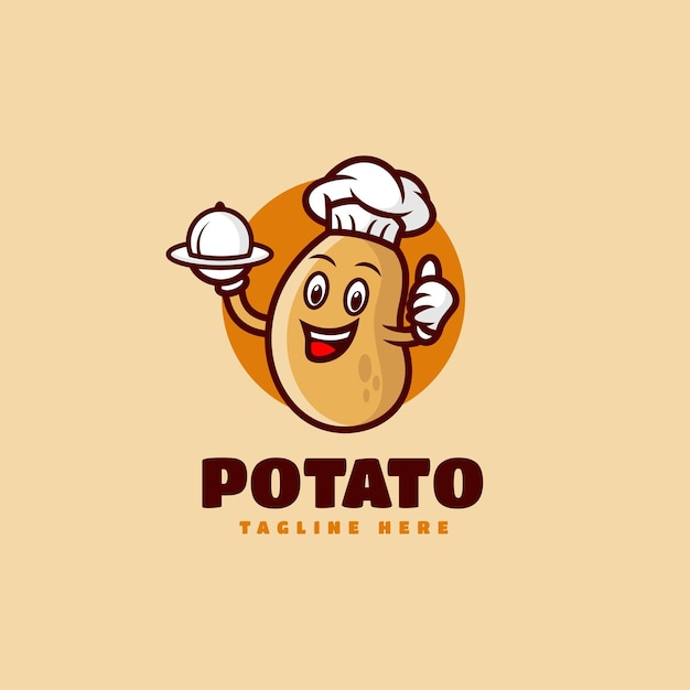 Vecteur illustration logo vectoriel dans style dessin animé mascotte pommes terre