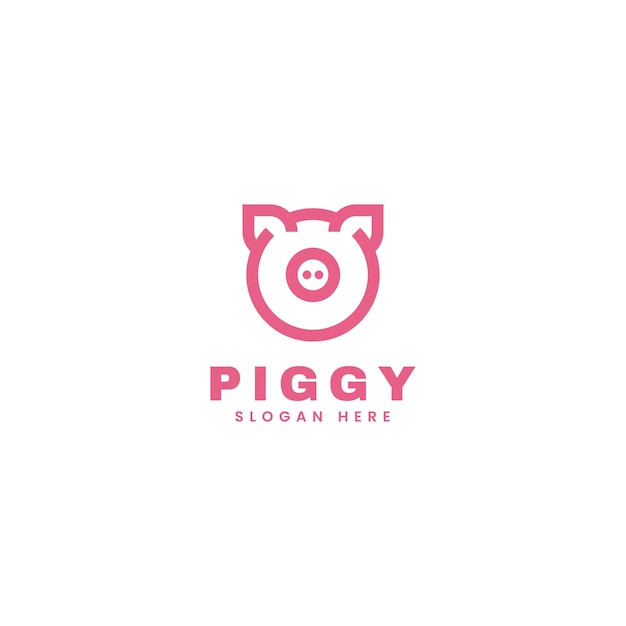 Illustration Logo Vectoriel Dans Style Dessin Trait Cochon