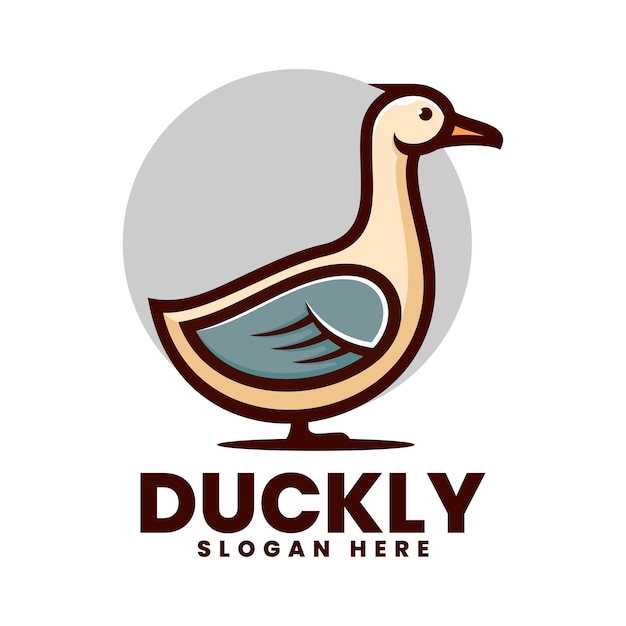 Illustration Logo Vectoriel Dans Style Mascotte Simple Canard