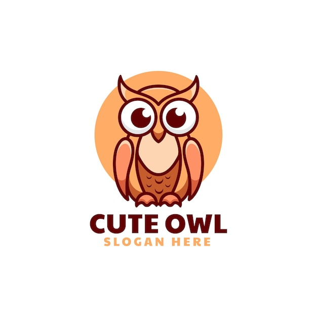 Illustration Logo Vectoriel Dans Style Mascotte Simple Hibou