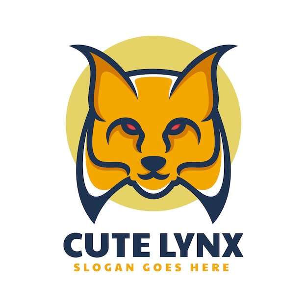 Illustration Logo Vectoriel Dans Style Mascotte Simple Lynx