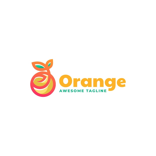 Illustration Logo Vectoriel Dans Style Mascotte Simple Orange