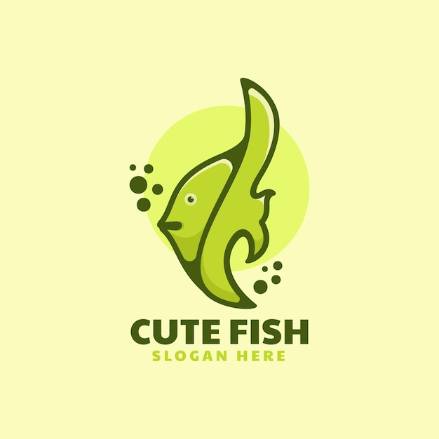 Illustration Logo Vectoriel Dans Style Mascotte Simple Poisson