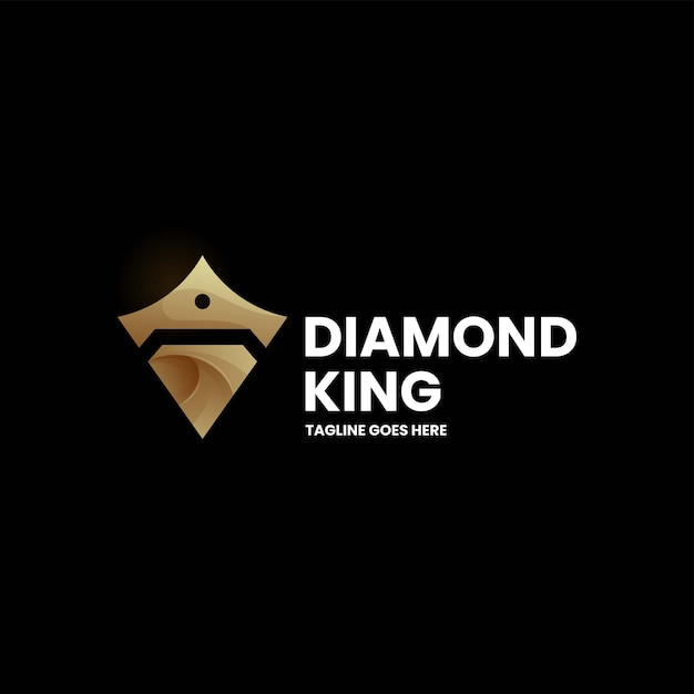 Vecteur illustration logo vectoriel diamant roi dégradé style coloré
