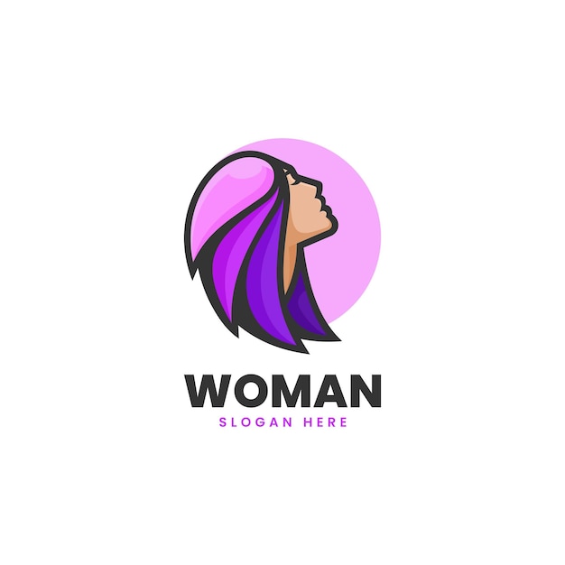 Vecteur illustration de logo vectoriel femme style de mascotte simple.