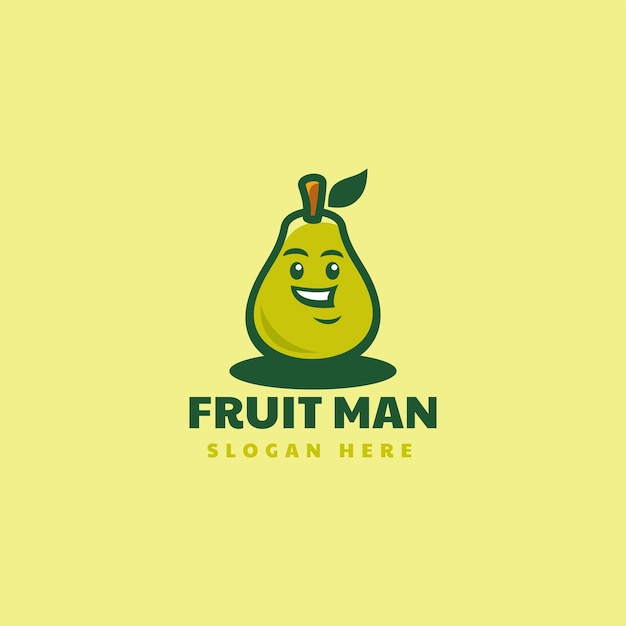 Illustration Logo Vectoriel Homme Fruit Style Mascotte Simple