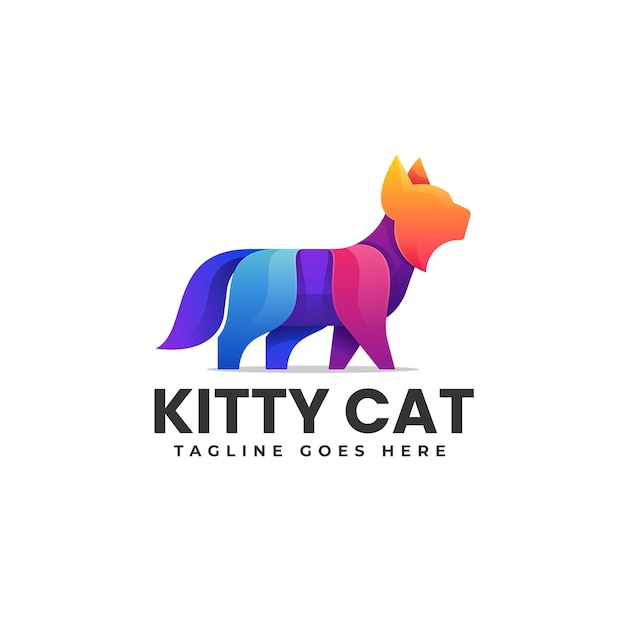 Illustration Logo Vectoriel Kitty Dégradé Style Coloré