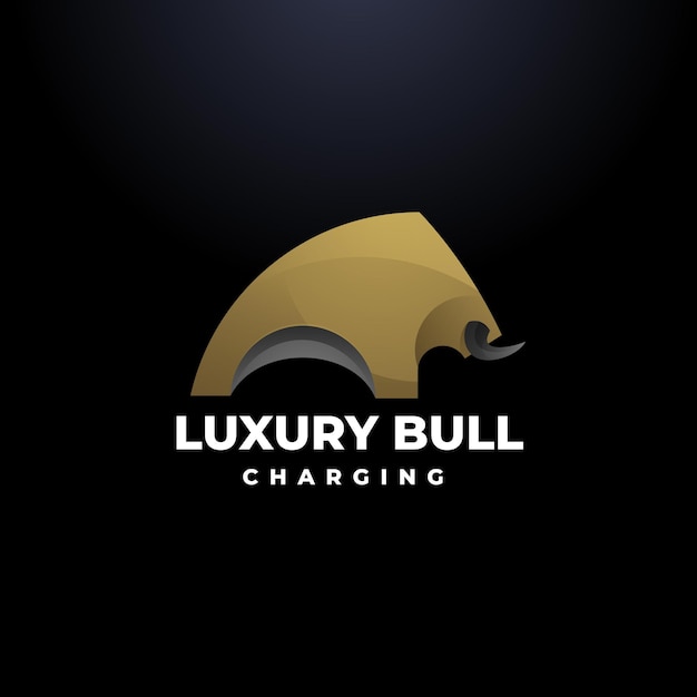Illustration Logo Vectoriel Luxe Taureau Dégradé Style Coloré