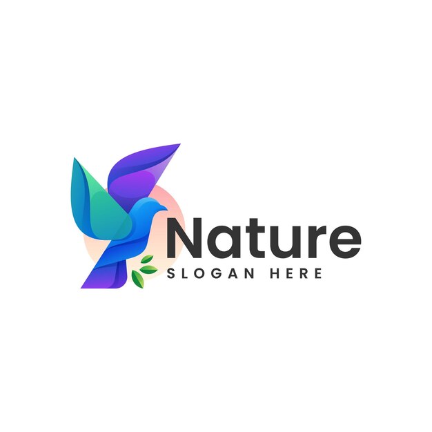 Illustration Logo Vectoriel Nature Oiseau Dégradé Style Coloré