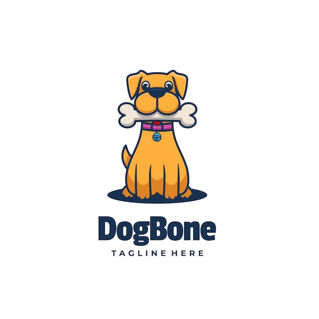 Illustration De Logo Vectoriel Os De Chien Style De Mascotte Simple.