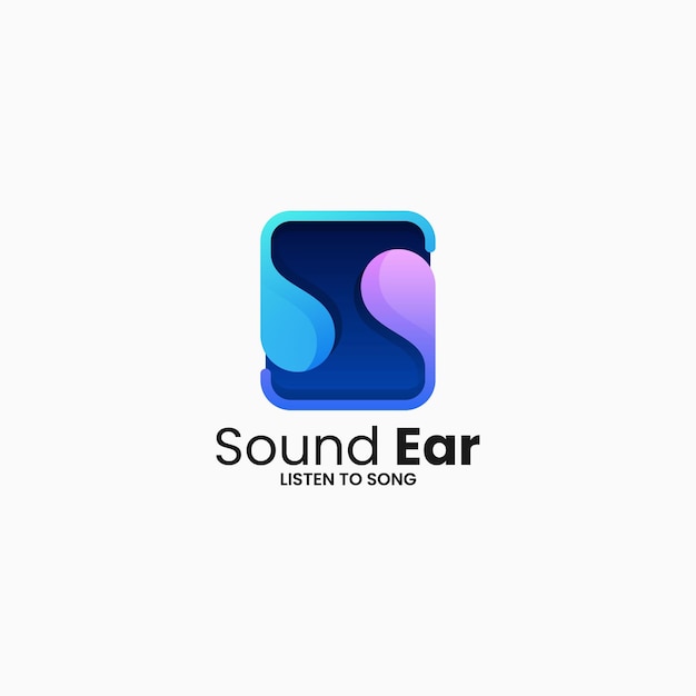 Illustration Logo Vectoriel Son Oreille Dégradé Style Coloré