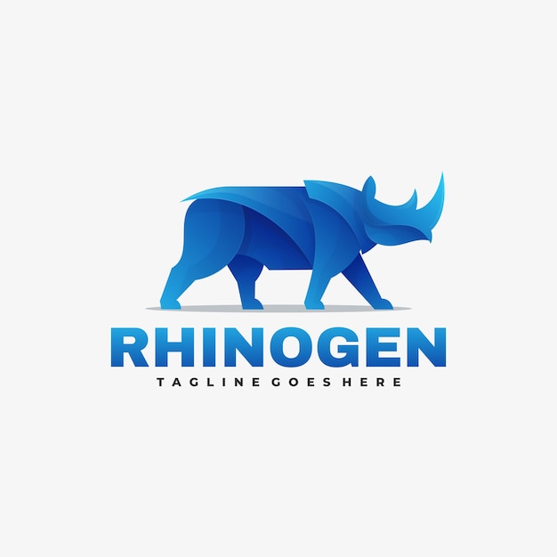 Illustration Logo Vectoriel Style Coloré Gradient Rhino