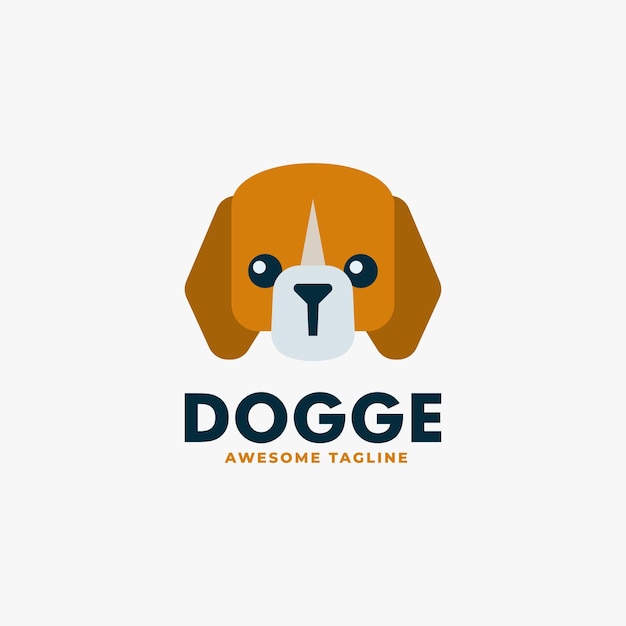 Illustration De Logo Vectoriel Style Couleur Plat Chien