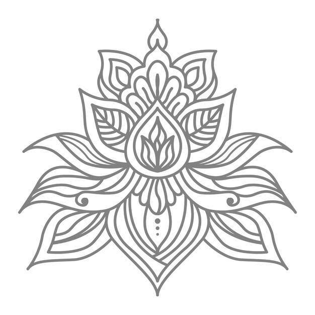 Vecteur illustration de lotus floral abstrait et décoratif avec un style oriental ethnique