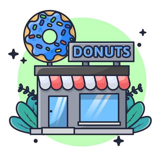 Illustration De Magasin De Beignets