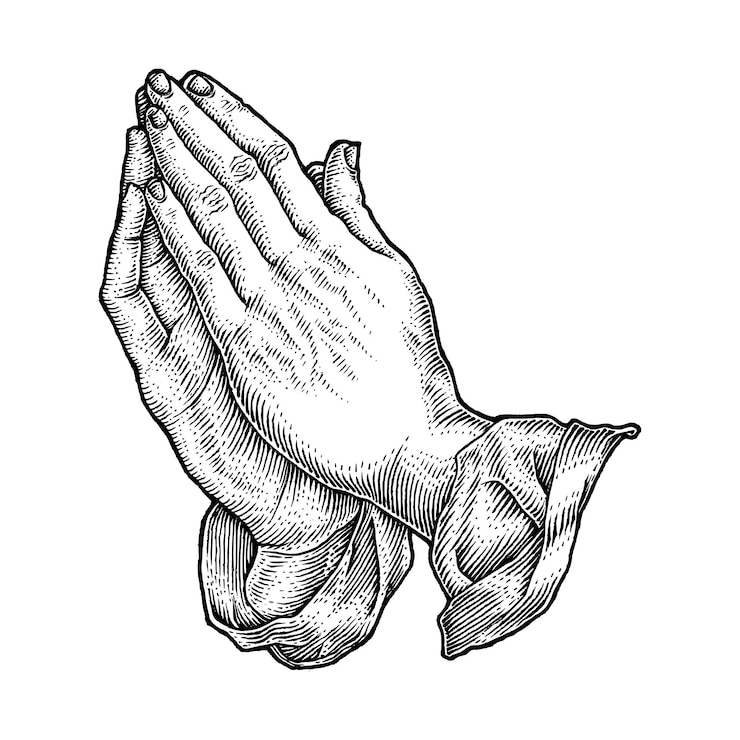 Vecteur illustration de la main en prière