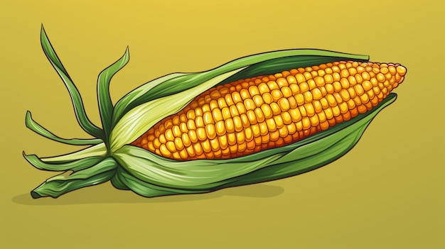 Vecteur une illustration de maïs sur un fond jaune