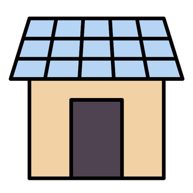 Vecteur illustration de la maison solaire plate