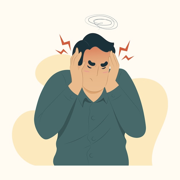 Vecteur illustration de la maladie concept migraine