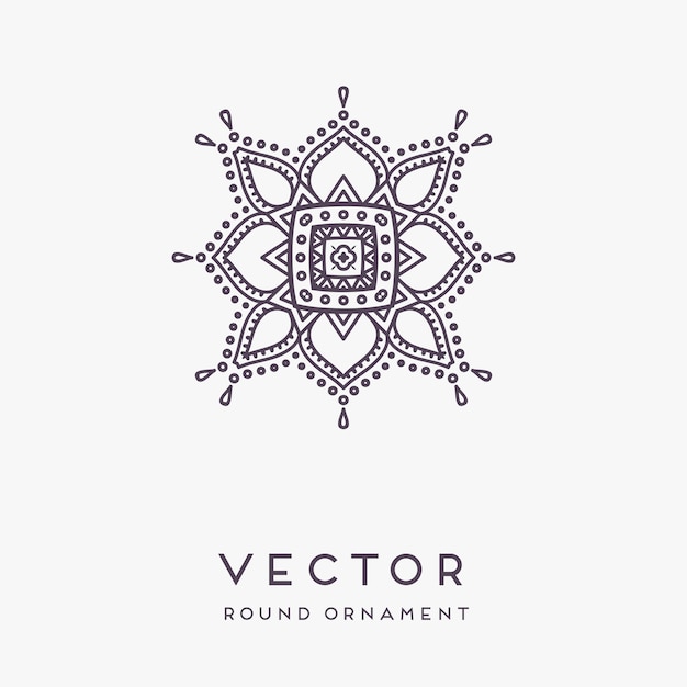 Vecteur illustration de mandala dessiné à la main décorative