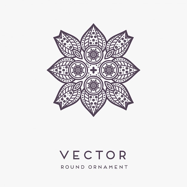 Vecteur illustration de mandala dessiné à la main décorative