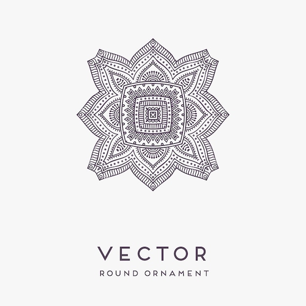 Vecteur illustration de mandala dessiné à la main décorative