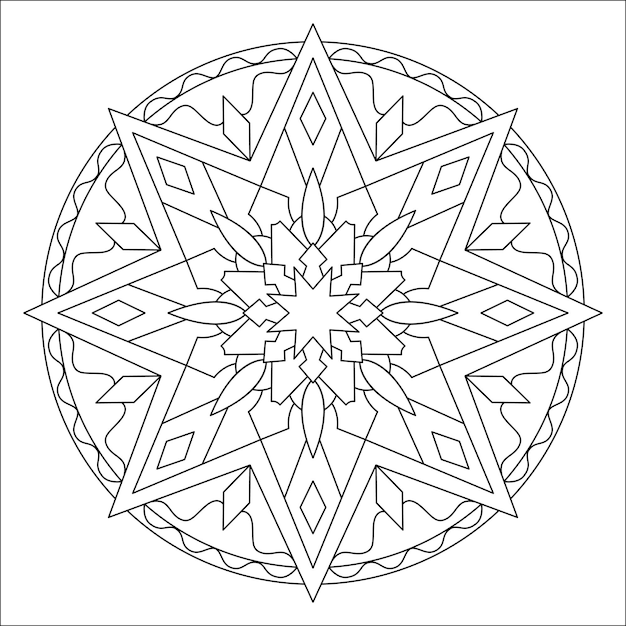 Illustration De Mandala étoile Pour Coloriage