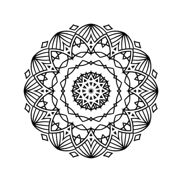 Vecteur une illustration de mandala floral noir et blanc