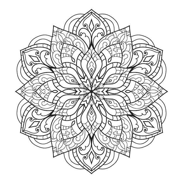 Illustration de mandala. Ornements floraux pour cahier de coloriage.