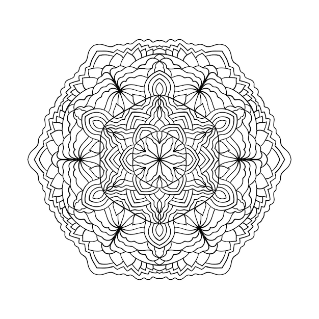 Illustration de mandala pour page de livre à colorier ou autre projet créatif Motif de dentelle ronde Artthérapie de dessin intuitif