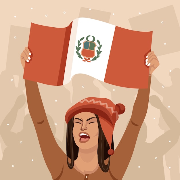 Vecteur illustration des manifestations latino-américaines au pérou