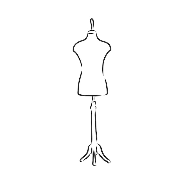 Illustration D'un Mannequin Isolé Sur Fond Blanc Mannequin, Illustration De Croquis De Vecteur