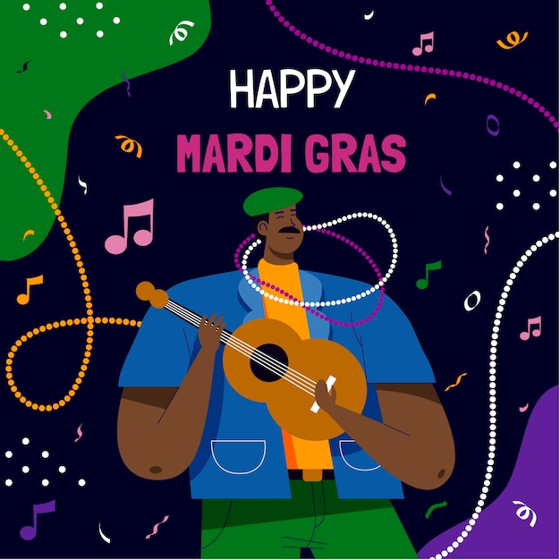 Illustration De Mardi Gras Plat