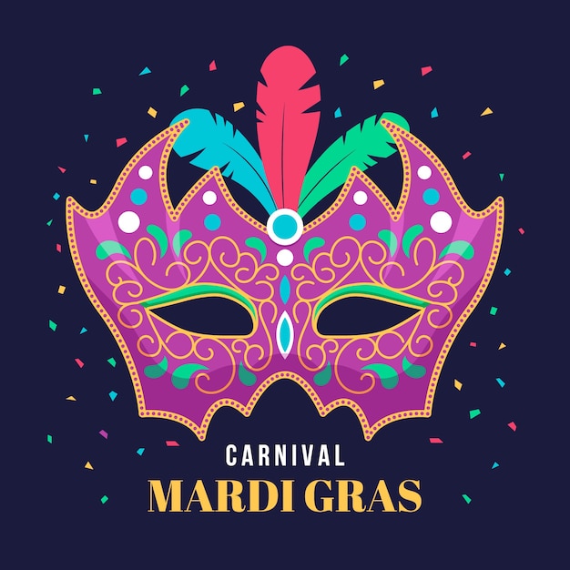 Illustration de mardi gras plat