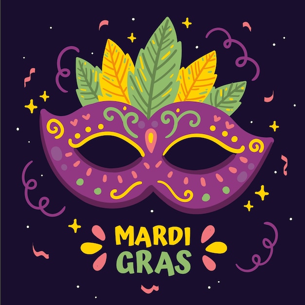 Vecteur illustration de mardi gras plat