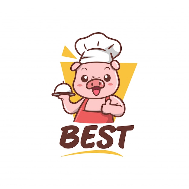 illustration de mascotte cheapf cochon mignon