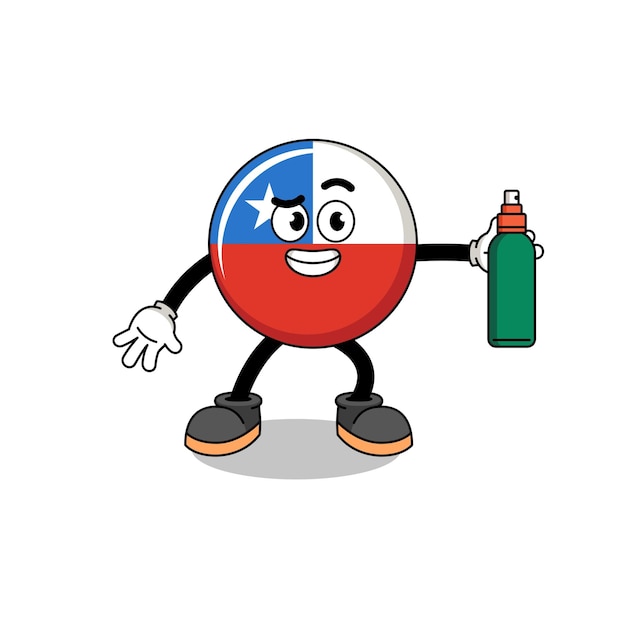 Illustration De Mascotte De Drapeau Chili Glissant