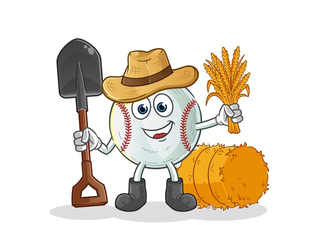 Illustration De Mascotte De Fermier De Baseball