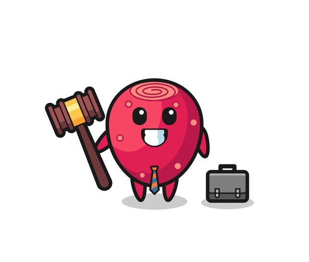 Illustration de la mascotte de la figue de barbarie en tant qu'avocat